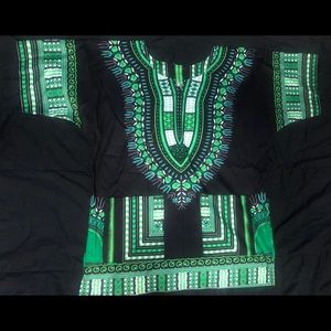 Mens African Print Dashiki T-Shirt sz. Medium